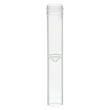 Screw cap tube, 5 ml, (LxØ): 92 x 15.3 mm, conical false bottom, flat tube bottom, PP, without cap, 1,000 piece(s)/bag