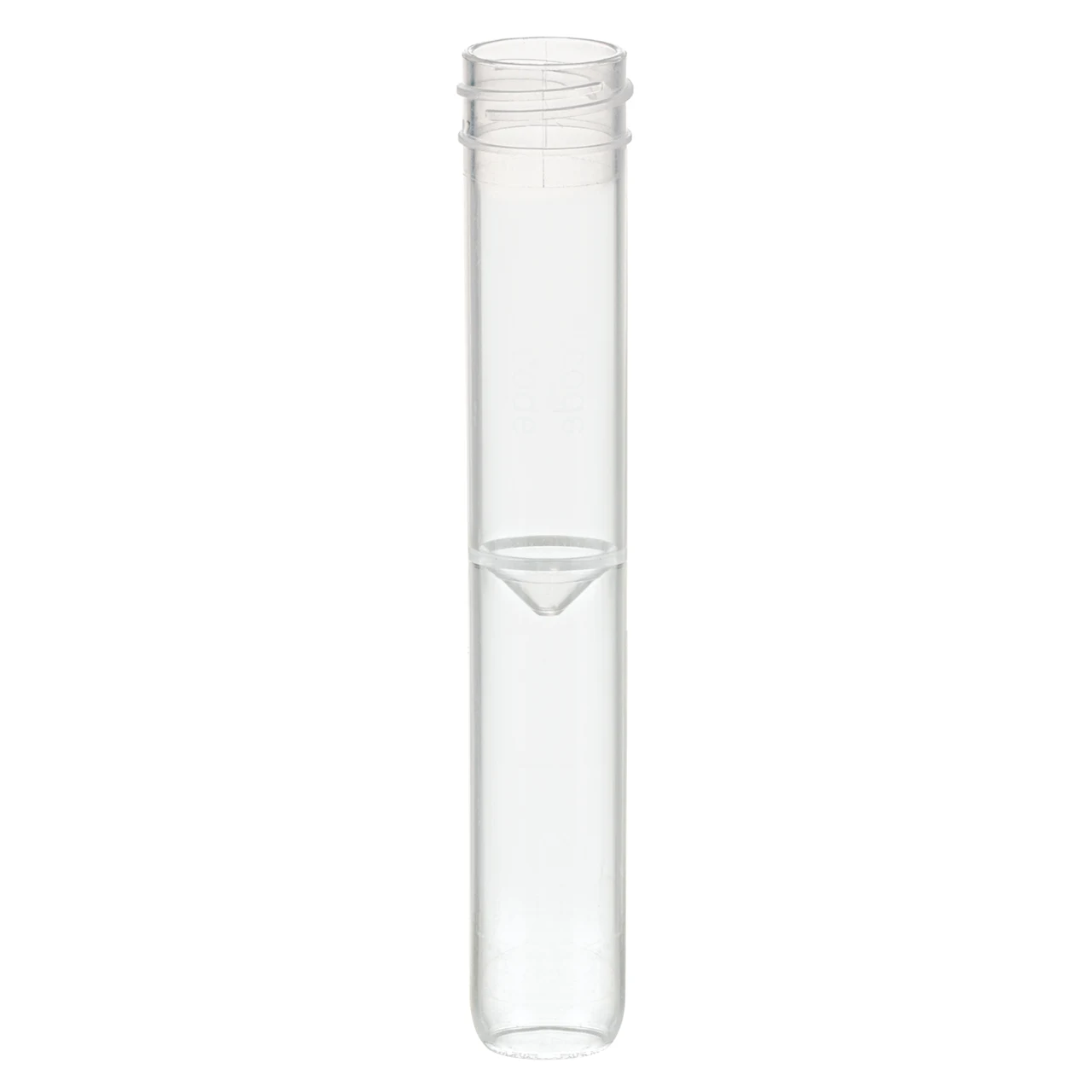 Screw cap tube, 5 ml, (LxØ): 92 x 15.3 mm, conical false bottom, rounded tube bottom, PP, without cap, 100 piece(s)/bag