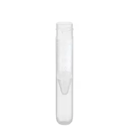 Screw cap tube, 2.5 ml, (LxØ): 75 x 13 mm, conical false bottom, rounded tube bottom, PP, without cap, 1,000 piece(s)/bag