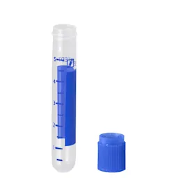 Screw cap tube, 5 ml, (LxØ): 75 x 13 mm, round base, PP, cap enclosed, 100 piece(s)/bag