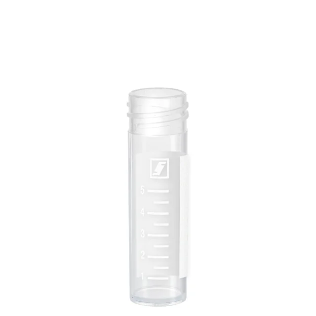 Tubo de rosca, 8 ml, (CxØ): 57 x 16,5 mm, PP, com impressão