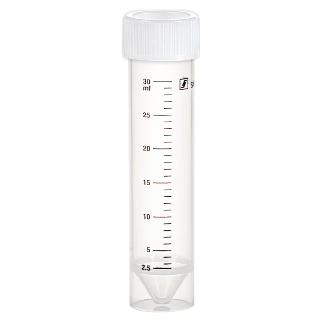 Screw cap tube, 30 ml, (LxØ): 107 x 25 mm, PP, with print