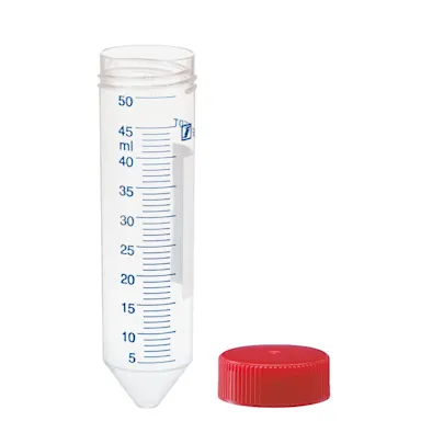 Screw cap tube, 50 ml, (LxØ): 114 x 28 mm, PP, with print