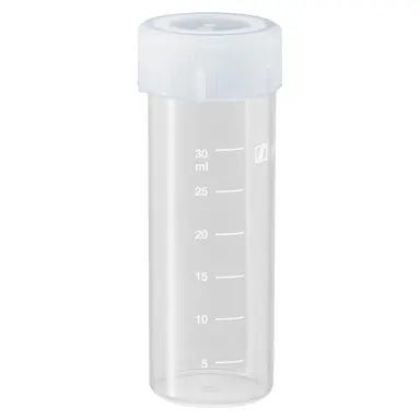 Screw cap tube, 30 ml, (LxØ): 84 x 30 mm, PP, with print