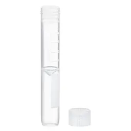 Screw cap tube, 5 ml, (LxØ): 92 x 15.3 mm, conical false bottom, rounded tube bottom, PP, cap enclosed, 1,000 piece(s)/bag