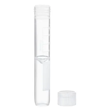 Screw cap tube, 5 ml, (LxØ): 92 x 15.3 mm, conical false bottom, rounded tube bottom, PP, cap enclosed, 1,000 piece(s)/bag