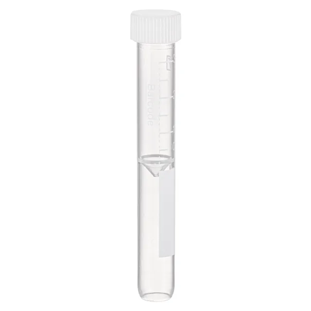 Screw cap tube, 3.5 ml, (LxØ): 92 x 13 mm, conical false bottom, rounded tube bottom, PP, cap assembled, 100 piece(s)/bag
