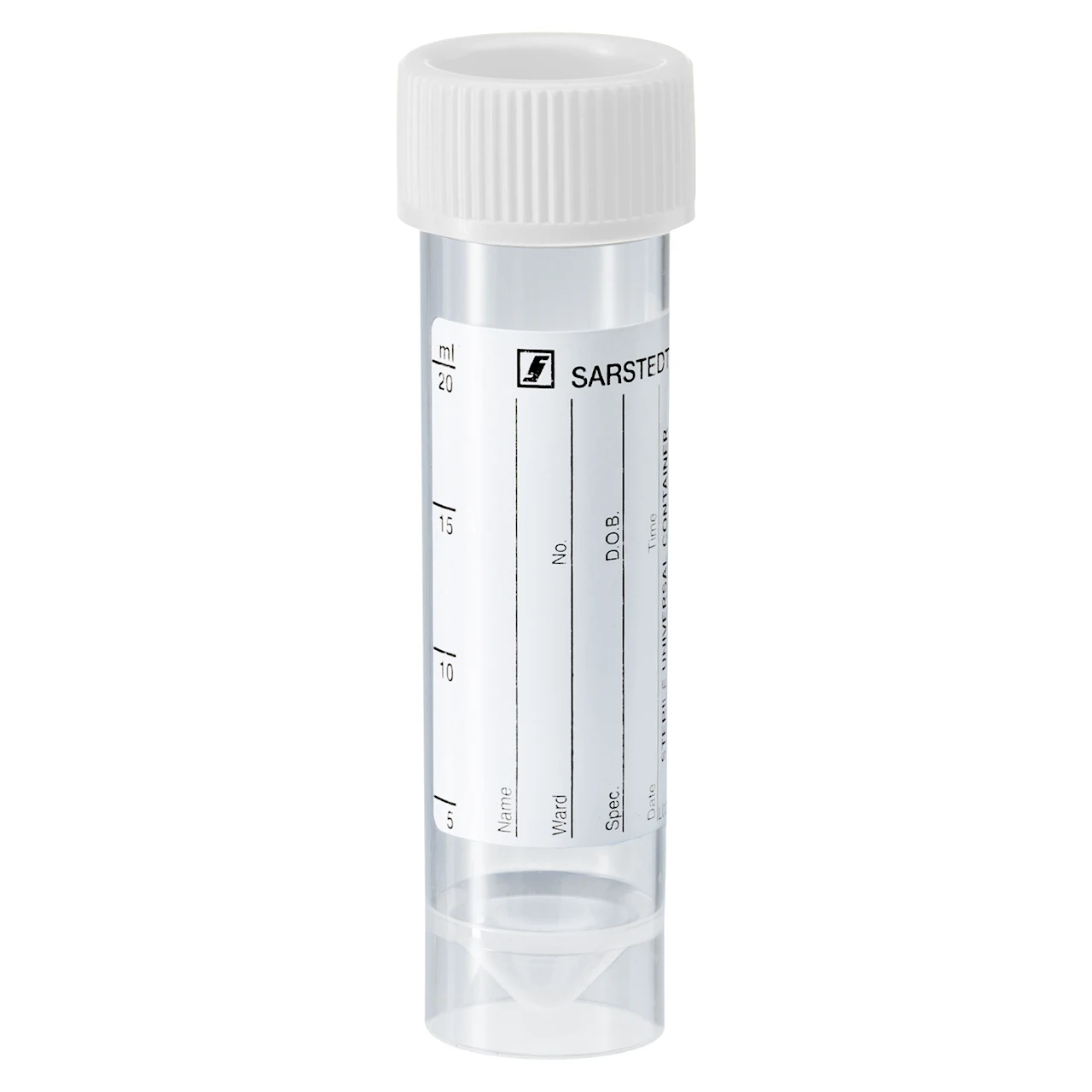 Screw cap tube, 25 ml, (LxØ): 90 x 25 mm, PP, with plastic label