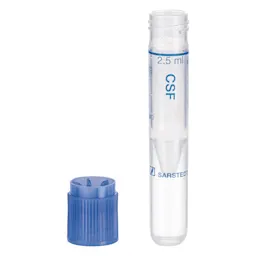 Tube with false bottom CSF, 2.5 ml, (LxØ): 75 x 13 mm, round base, PP, Low Binding, cap enclosed, sterile, 1 piece(s)/blister