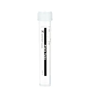 Screw cap tube, 10 ml, (LxØ): 97 x 16 mm, PP, with paper label