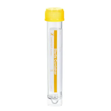 Screw cap tube, 10 ml, (LxØ): 97 x 16 mm, PS, with paper label