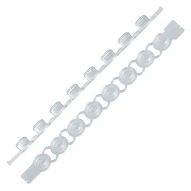 PCR strip of lids, PCR Performance Tested, PP, transparent, flat cap