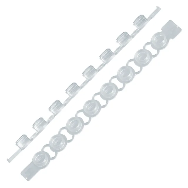 PCR strip of lids, PCR Performance Tested, PP, transparent, flat cap