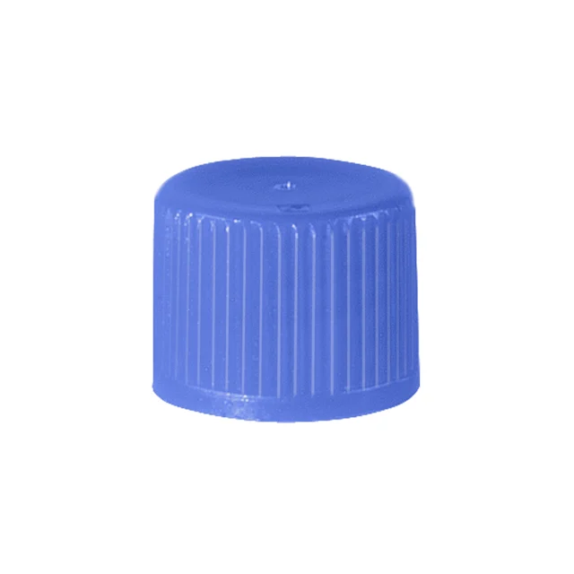 Archiving screw cap, HD-PE, blue, for tubes Ø 13 mm