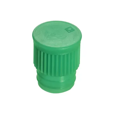 Push cap, green, suitable for tubes Ø 15.7 mm