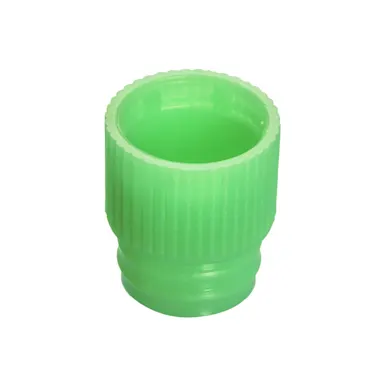 Push cap, green, suitable for tubes Ø 13 mm