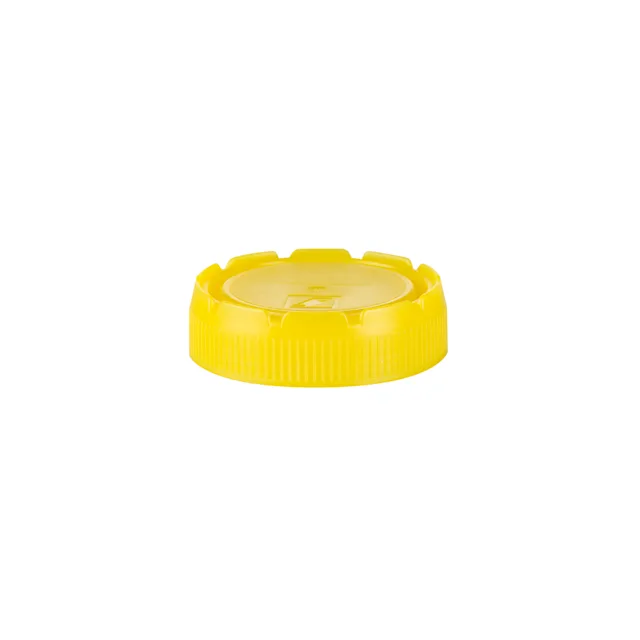Tampa de rosca, amarela, adequado para recipiente de 70 ml, 120 ml