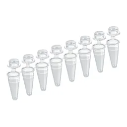 PCR strip of 8, 100 µl, PCR Performance Tested, transparent, PP, flat cap