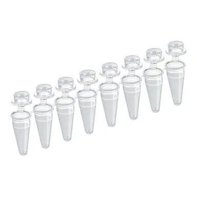 PCR strip of 8, 100 µl, PCR Performance Tested, transparent, PP, flat cap