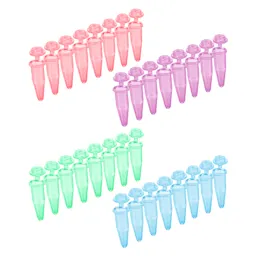 Barrette PCR 8 puits, PCR Performance Tested, mélange de coloris, PP, bouchon rond