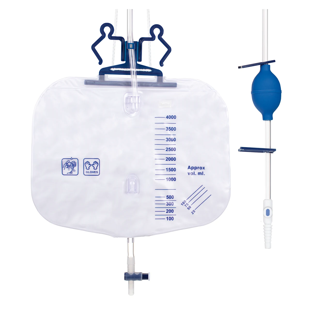 TUR-BAG, Urine drainage system, 4 l, with pump ball, sterile