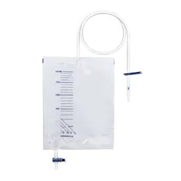 Sistema de drenagem de urina, 2 l, com válvula anti-retorno, com válvula de drenagem T, estéril