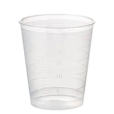Medicine cup, max. volume: 30 ml, (LxØ): 40 x 37 mm, graduated, PP, transparent