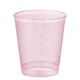 Medicine cup, max. volume: 30 ml, (LxØ): 40 x 37 mm, graduated, PP, red