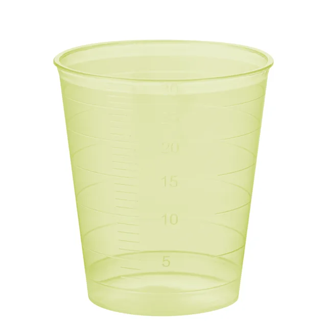 Medicine cup, max. volume: 30 ml, (LxØ): 40 x 37 mm, graduated, PP, yellow