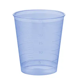 Medicine cup, max. volume: 30 ml, (LxØ): 40 x 37 mm, graduated, PP, blue