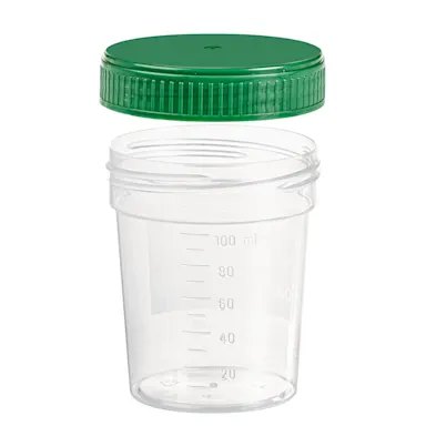 Container with screw cap, 100 ml, PP, transparent