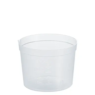 Urine container, 75 ml, (ØxH): 65 x 48 mm, PP, transparent