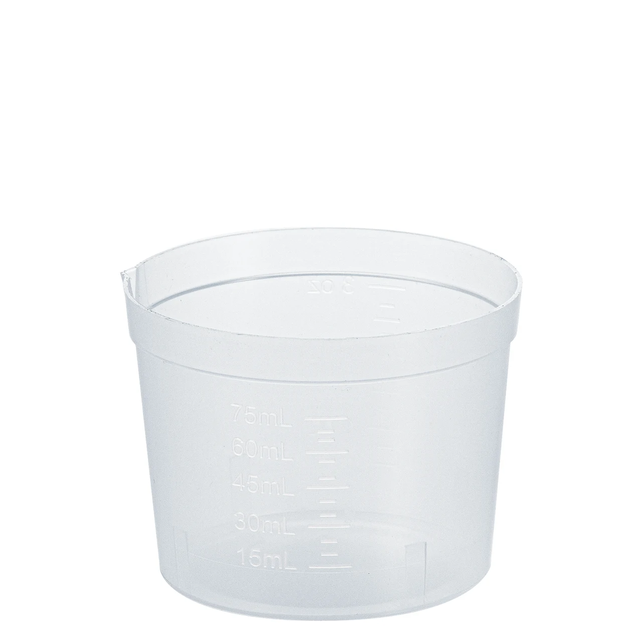 Urine container, 75 ml, (ØxH): 65 x 48 mm, PP, transparent
