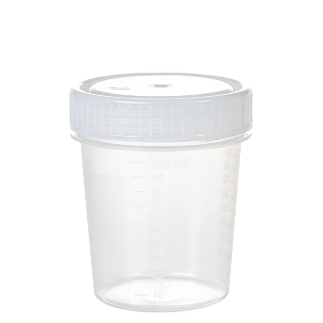 Flacon fileté, 100 ml, (Ø x h) : 57 x 76 mm, PP, transparent