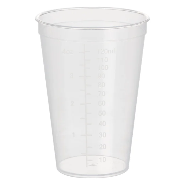 Pot multi-usage, volume max. : 125 ml, (L x Ø) : 85 x 62 mm, gradué(e), PP, transparent