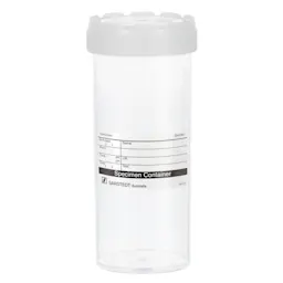 Multi-purpose container, max. volume: 120 ml, (LxØ): 105 x 44 mm, graduated, PP, translucent, with paper label