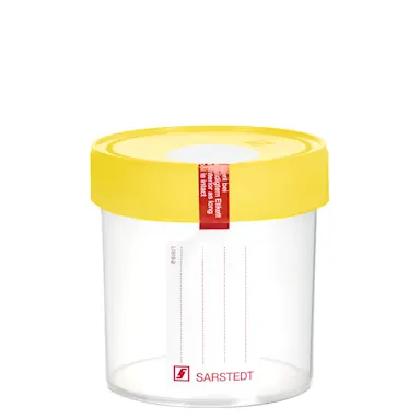 Multi-purpose container, max. volume: 250 ml, (LxØ): 78 x 70 mm, graduated, PP, transparent, with safety label