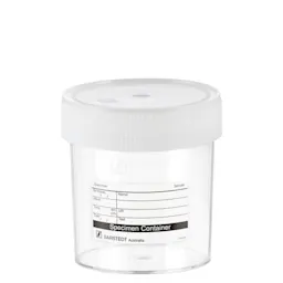 Multi-purpose container, max. volume: 250 ml, (LxØ): 78 x 70 mm, graduated, PS, transparent, with paper label