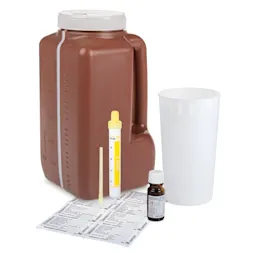 UriSet 24 NFT, with stabiliser, 3 l, with Urine-Monovette® 10 ml, brown, with light protection, graduated