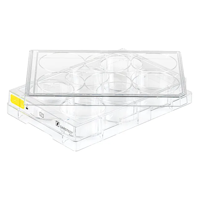 Cell culture plate, 6 well, surface: Cell+, flat base