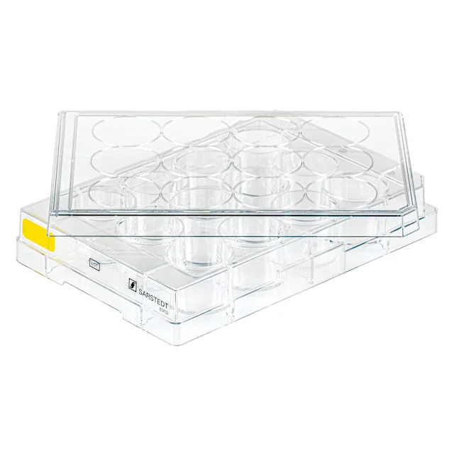 Placa multipoços, 12 poço, superfície: Cell+, fundo plano