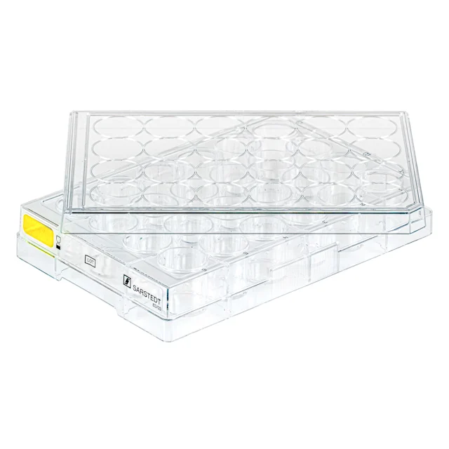 Plaque de culture cellulaire, 24 puits, surface : Cell+, fond plat