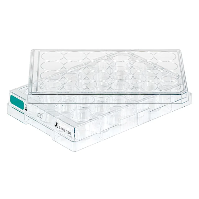Plaque de culture cellulaire, 24 puits, surface : Suspension, fond plat