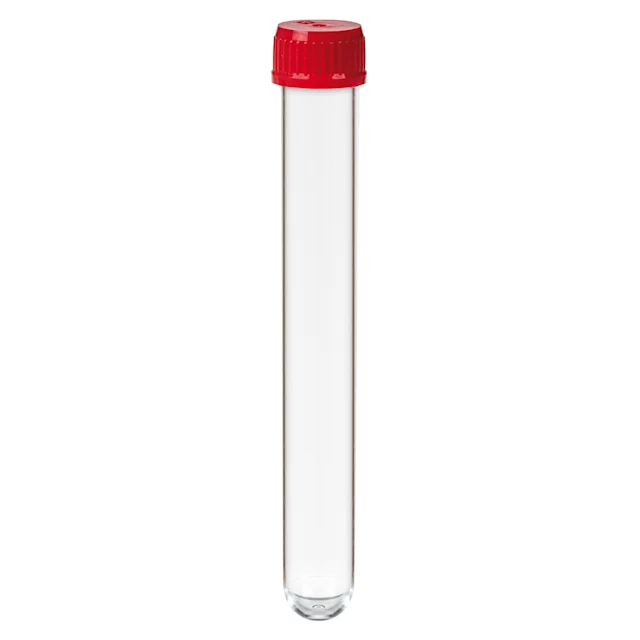Tube de culture cellulaire, (L x Ø) : 125 x 16 mm, fond rond, Traitement TC