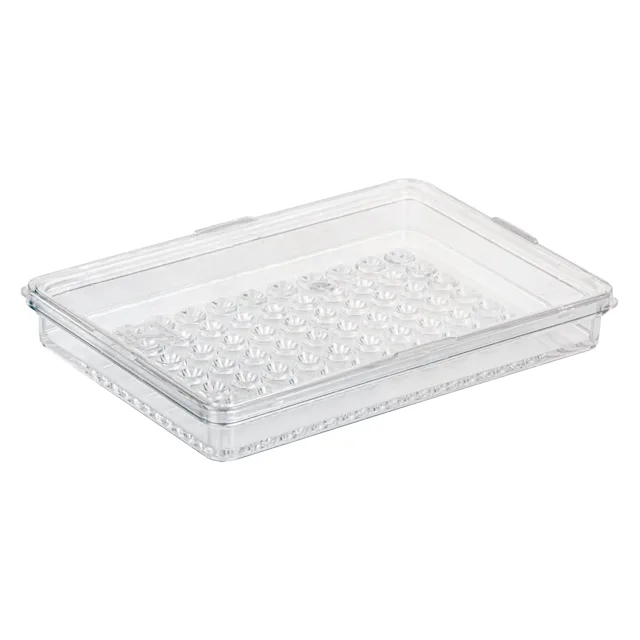 Micro test plate, Terasaki, 60 well, slip-on lid, base shape: conical, PS, transparent