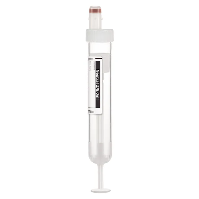 S-Monovette® neutral Z, 9 ml, cap white, (LxØ): 92 x 16 mm, with paper label