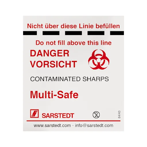 Adhesive label for Multi-Safe disposal boxes