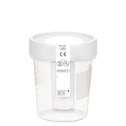 Urine cup with integrated transfer unit, 100 ml