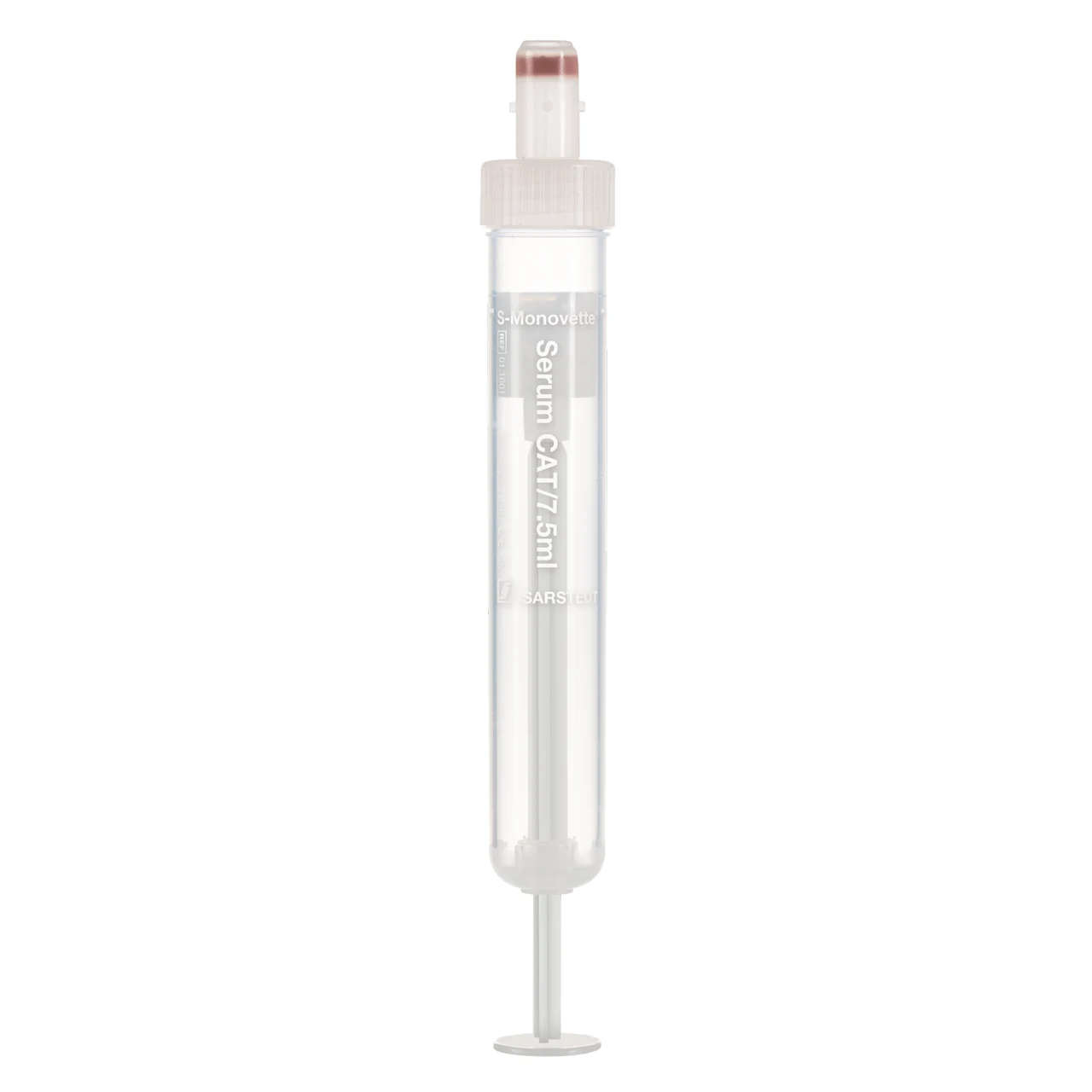 S-Monovette® 血清 - CAT, 7,5 ml, キャップ 白, (LxØ)： 92 x 15 mm, プラスチックラベル付き