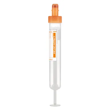 S-Monovette® Lithium heparin LH, 7.5 ml, cap orange, (LxØ): 92 x 15 mm, with paper label